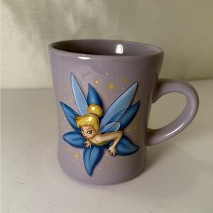 Disney Tinker Bell 3D Blue Flower Yellow Stars Purple Coffee Tea Mug Cup